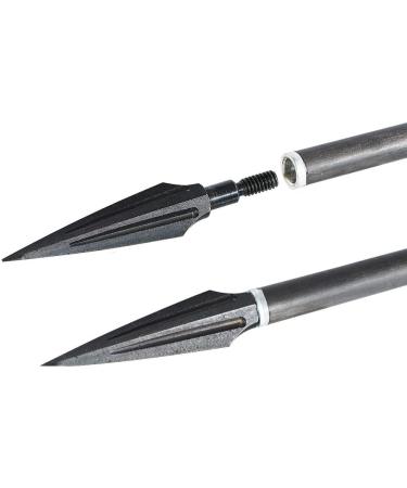 Huntingdoor Traditional Broadheads 12Pcs - Screw-in Solid Metal Archery Arrow Tips - TYPE 3 120Grain - Buy Online on GoSupps.com