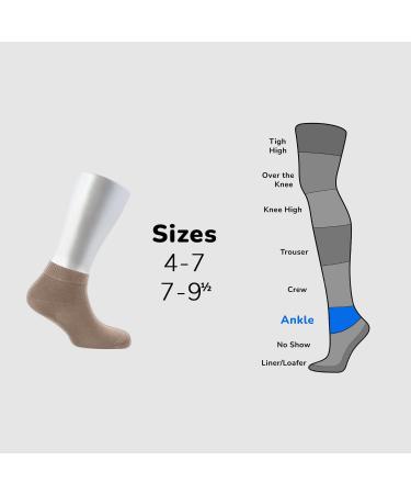 Cosyfeel Women Loose Diabetic Socks | 4-Pack Neuropathy Ankle Socks for Ladies | Super Soft Eco-Friendly Bamboo Material | Durable with Seamless Toe | Multicolour Patterns | 4 Seasons 7-9 1/2 SANDSTORM - Buy Online on GoSupps.com