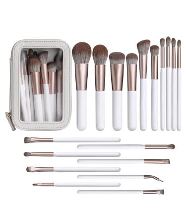 18Piece Makeup Brush Set Pearlescent White Makeup Tools Super Soft Hair Makeup Brushes Eyeshadow Brush Set