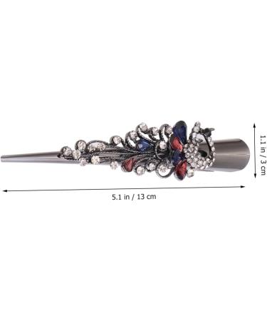 DOITOOL 1PC Metal Accessories crystal vintage duck billed hair clips metal hair accessories Bang Barrette french hair clip headgear modeling make up France Korean version Peacock - Buy Online on GoSupps.com