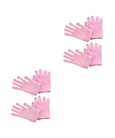 Healeved 4 Pairs Moisturizing Gloves Essential Oil Mittens Hands Spa Moisturizing Cover Moisturizing Sleeping Gloves Women Gel Gloves Gloves Pink Spandex Care Lotion Miss