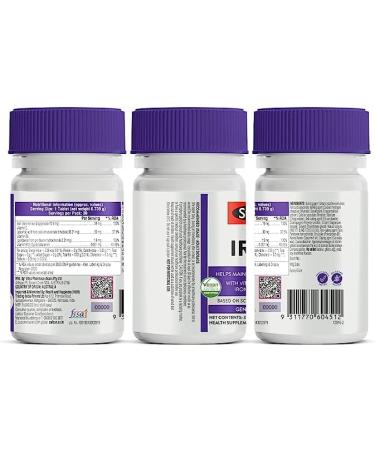 YHN Iron Supplement with Vitamin C & B12 - 30 Tablets for Men & Women - Buy Online on GoSupps.com