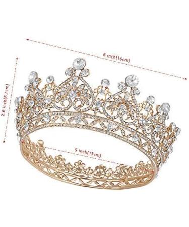 Sunolga Crown Women Girls Rhinestone Vintage Tiara for Wedding & Halloween - Gold - Buy Online on GoSupps.com