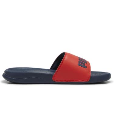 PUMA Unisex Popcat 20 Slide Sandals - 39 EU | Active Red & Club Navy | International Shipping Available - Buy Online on GoSupps.com