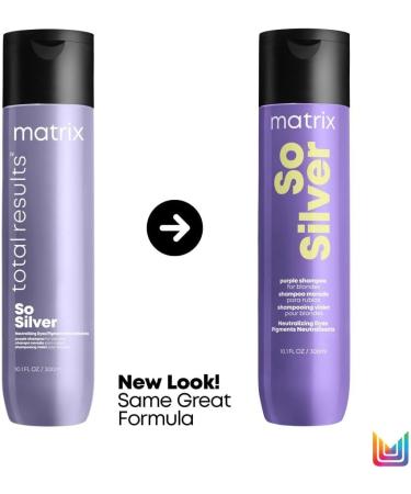 Matrix Total Results So Silver Purple Shampoo 10.1oz - Neutralizes Yellow Tones, Tones Blonde & Silver Hair - Color Depositing Shampoo for Color Treated Hair - Buy Online on GoSupps.com