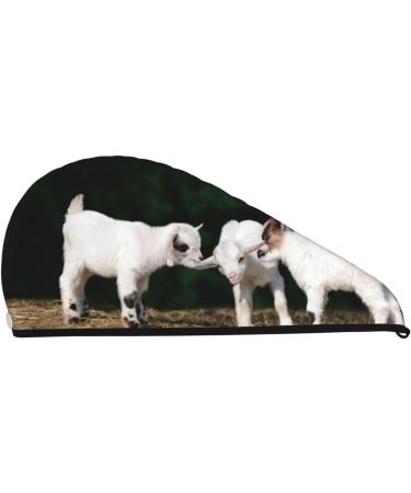Cute Goat Baby Microfiber Hair Towel Wrap Soft Super Absorbent & Quick Dry Coral Velvet for Long Curly & Thick Hair Perfect Hair Care Accessory for Women - Buy Online on GoSupps.com