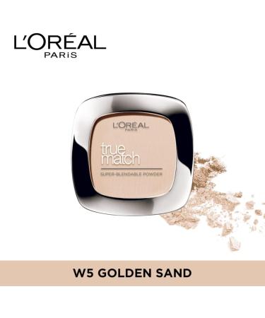L'Or al Paris Powder Foundation Light Texture for a Flawless Finish True Match Pressed Powder Foundation 5W Golden Sand 5W - Golden Sand 9 g (Pack of 1) - Buy Online on GoSupps.com