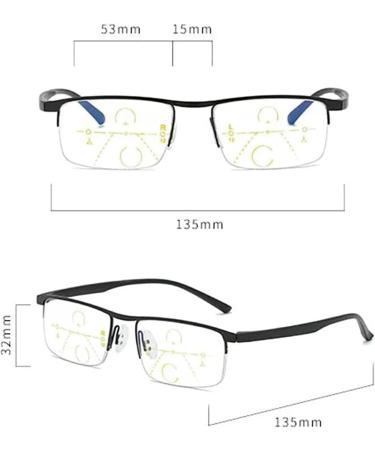 Eeiiey Sapphire High Hardness Anti-Blue Progressive Reading Glasses | Dual-Fair 2.0x Clarkod Presbyopic Spectacles for All-Day Comfort - Buy Online on GoSupps.com