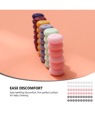 Kisangel 105Pcs Silicone Teether Beads Round Colored Pacifier Clip Beads Organic Nursing Baby Chew Colorful Beads BPA- Free for DIY Crafts Teething Accessories Pink Grey White - Buy Online on GoSupps.com