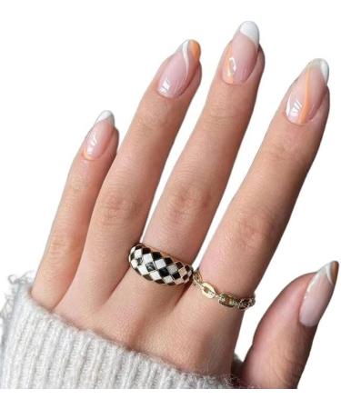 24pcs False Nail Press on with Glue Full Coverage Nail Patch Nail Manicure Patch French Wear Nail (Color : 4) - Buy Online on GoSupps.com