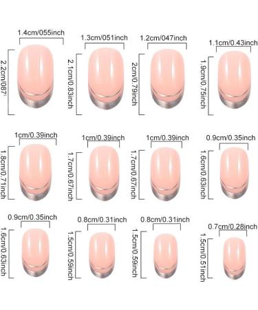 24Pcs Press on Nails Short French Tips Fake Nails Acrylic Square False Nails Summer Reusable Artificial Silver Almond Nails for Women and Girls - Buy Online on GoSupps.com