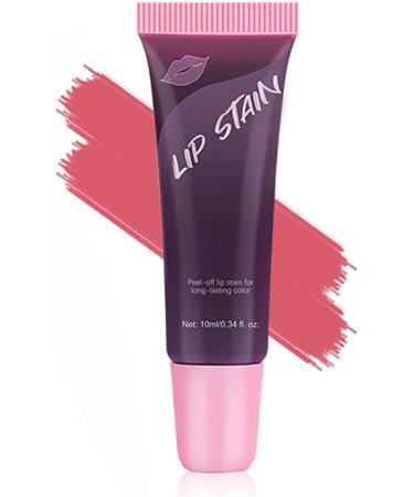 Peel Off Lip Stain, Long Lasting Peel Off Matte Lip Gloss, Matte Liquid Lipstick, Nude Lip Gloss, Waterproof Lip Tint Stain, Non-Stick Handle Peel Off Lipstick Makeup For Women (B, 10ML)