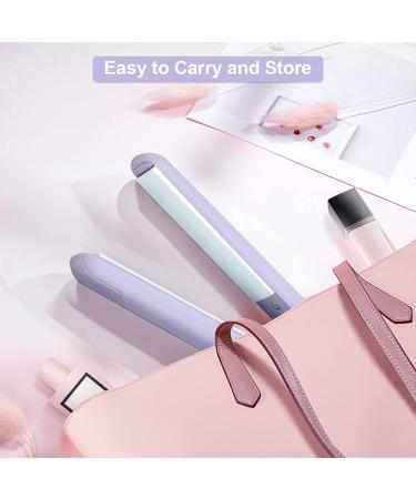 Mini Hair Straightener & Curling Iron - 2 in 1 Ceramic Flat Iron for All Hair Types - Tourmaline & Titanium Heating Plate (Purple - Buy Online on GoSupps.com