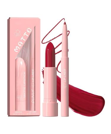 1 Pi ce Crayon L vres Mat Waterproof avec Rouge L vres Lipliner Anti-salissures Tient 12 Heures+ Tr s Pigment Souple Pour des L vres Repulp es et D finies