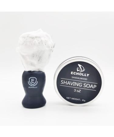 Shaving Soap Cream 2pack for Men by Echolly- Sandalwood Shave Soap for Shaving Brush and Bowl- Smoothest Wet Men's Shaving Cream Soap Barber Soap 2pack 3 oz - Buy Online on GoSupps.com