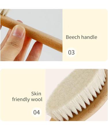 Haominnaqi 3-Piece Wooden Baby Hair Brush and Comb Set for Newborns and Toddlers - Buy Online on GoSupps.com
