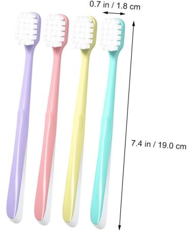 Sewoart 4-Piece Soft Cotton Toothbrush Set - Extra Soft Adult Toothbrushes with Quadratic Hole PP Handle - Ideal for Gentle Oral Care - Buy Online on GoSupps.com