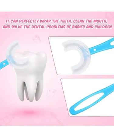 Silicone Baby Tooth Cleaner Brush | U Shape Teether Brush | Soft 360 Deep Cleaning for Toddlers (Blue - Buy Online on GoSupps.com