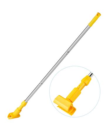 Luvenia Commercial Iron Mop Handle - Professional Mopping Tube 62-inch Adjustable for Industrial & Household Floor Cleaning - Heavy Duty Stick & Mop Head Replacement Holder (Yellow)