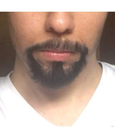 Realistic Black Human Hair Fake Face Beard and Mustache for Men - Invisible Costume Beard for Adults - Buy Online on GoSupps.com