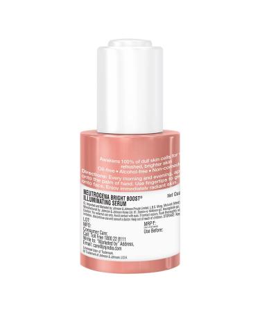 Neutrogena Bright Boost Illuminating Face Serum | Neoglucosamine & Turmeric | Even Skin Tone | Reduce Dark Spots | 1 Fl Oz - Buy Online on GoSupps.com