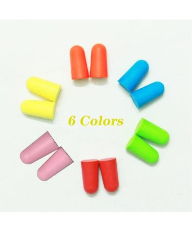 6 Pairs of Multi-Colored Foam Earplugs | Noise-Reducing Sleep & Soundproof Earplugs for Work Study & Loud Places - Buy Online on GoSupps.com