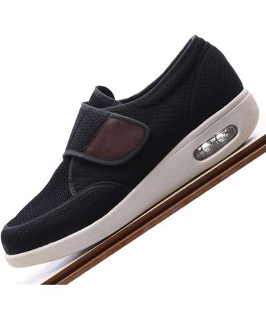 MFAJDHS Men's Diabetic Shoes - Adjustable Wide Walking Shoes for Elderly Diabetic Edema Swollen Feet - Size 9 Wide Black - Buy Online on GoSupps.com