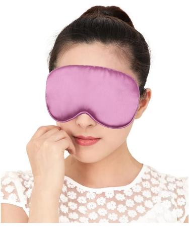 2-Piece Silk Sleep Mask Set - Adjustable Eye Masks for Side Sleepers | Light Blocking for Men Women & Kids - Black & Purple - Buy Online on GoSupps.com