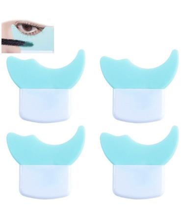 Mascara Shield Guard 4pcs/Set Eyelash Makeup Applicator Tool Eyeliner Auxiliary Tool Pads Silicone Resusable Eyeshadow Guard Pads Blue