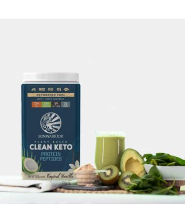 Sunwarrior Plant-Based Clean Keto Tropical Vanilla 1.59 lb - Low Carb Protein Powder - Buy Online on GoSupps.com