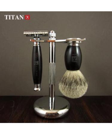 Japan Vintage Hairdressing Set | Chopped Throat Razor & Luxury Shaving Brush - Natural Cowhide & Honpaste - Buy Online on GoSupps.com