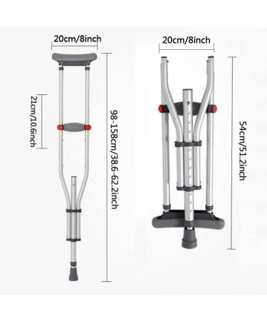 LINYUES Armpit Walking Stick Folding Crutches for Adult Disabled Elderly Adjustable Armpit Crutches Lightweight Aluminum Medical Crutches Silver (1 Pair) Anniversary - Buy Online on GoSupps.com