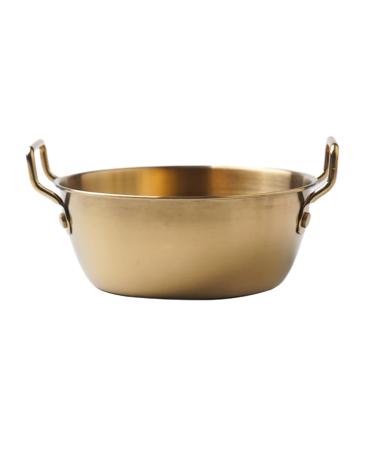 Stainless Steel Bowls for Kids | Soup Bowl with Handle Double Ear Golden Instant Noodle Bowl with Handle Snack Bowl Suitable for Rice Desserts Gold 14CM