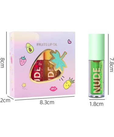 Fruit Lip Oil 4 Sticks Changing Lip Oil Moisturizing Lip Gloss Nourishing Lip Oil Moisturizing Lip Glaze with Transparent Fruit Flavor - Buy Online on GoSupps.com