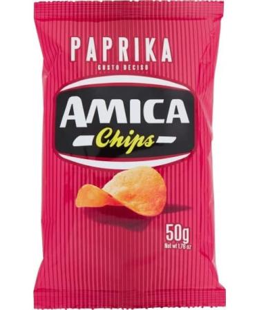  Italian Gourmet E.R. Amica Potato Chips Paprika Pack of 21 potato chips with pepper flavor gluten-free savory snack 50g bag + Italian Gourmet Polpa di Pomodoro 400g box - Buy Online on GoSupps.com