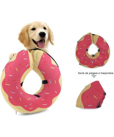 Ducomi Inflatable Breakdown Dog & Cat Collar - Relaxation & Freedom of Movement - Prevents Scratches & Bites - XS Pink Donuts - Buy Online on GoSupps.com