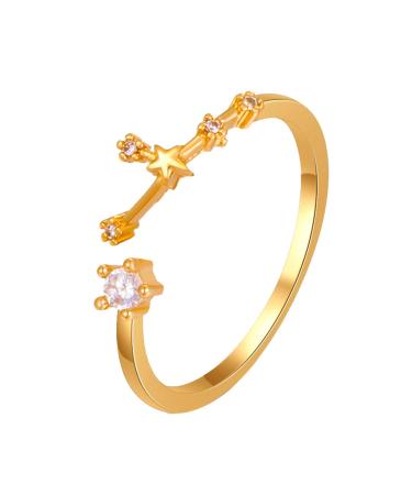 Subeline sign 12 constellation ring adjustable Horoscop collection birthday ring gift for women teen girls rings 16 (d one size)