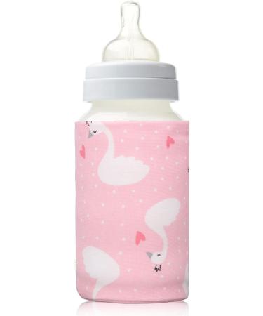 USB Baby Bottle Warmer Bag - Portable Milk Heating Heater Keeper - Pink Swan Design - for Infant Feeding & Outdoor Travel - Buy Online on GoSupps.com