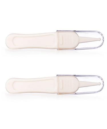 Healifty 2PCS Kids Nose Tweezers Cleaning Nipper plier Children Care Cleaner for Babies' Nose Belly Button Ears Clean Tool(White)