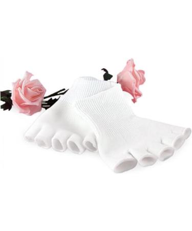 minkissy 1 Pair Gel Bunion Straightener Heel Sleeves for Cracked Heels Big Toe Separators Bunion Splints Pad Fingerless Gloves Toe Spacers Toe Spreader White Thumb Sock - Buy Online on GoSupps.com