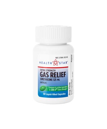GeriCare Simethicone 125mg Extra Strength Gas Relief Softgels Relieves Stomach Pressure Bloating and Fullness 50 Count (Pack of 1)