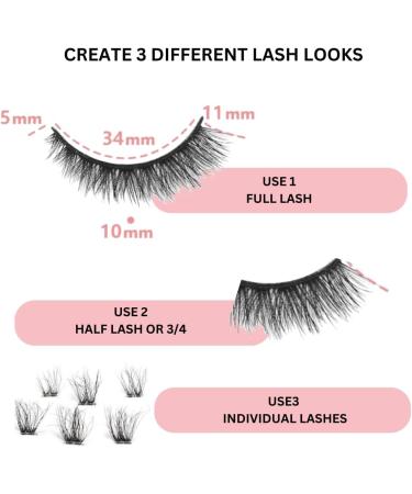 Generic Fluffy Lashes False Eyelashes Wispy Cat Eye Lashes Faux Mink False Lashes 3D Volume D Curl Dramatic Lashes Strips Fake Eyelashes 7 Pairs - Buy Online on GoSupps.com