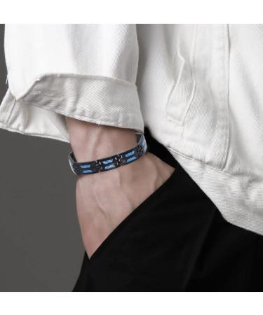 Titanium Magnetic Lymph Detox Bracelet for Weight Loss - Carbon Blue Therapy Gift for Dad - Buy Online on GoSupps.com