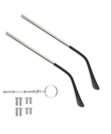 Metal glasses replacement bracket glasses replacement arms 1 pair of metal glasses replacement brackets glasses-substantive glasses spectacle liners glasses brackets for glasses-sun-sonnen glasses repair gray silver
