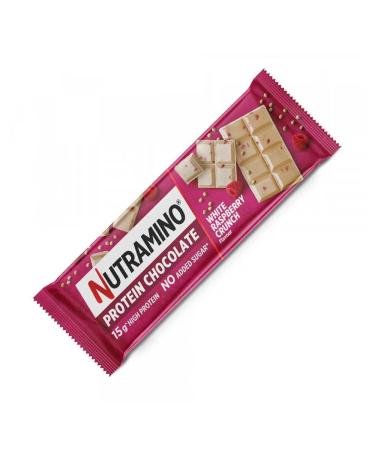 Nutramino | Nutramino Protein Bar (50g) | Protein Bars | Protein Chocolate Bar - White raspberry