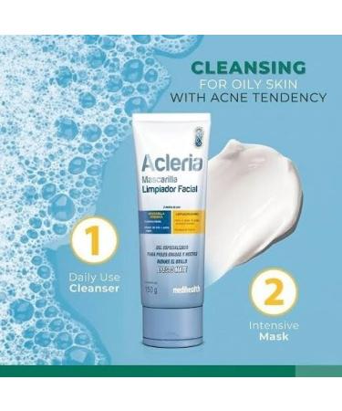 Acleria Facial Mask & Cleanser 2-in-1 Gel for Oily & Combination Skin Daily Use pH Balanced - Buy Online on GoSupps.com