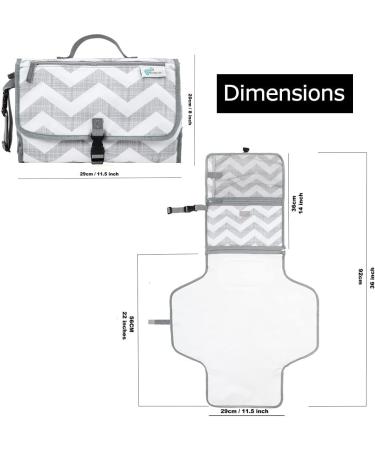 Menions Portable Nappy Changing Mat with Wipe-Pocket and Head Cushion - Waterproof Travel Change Pad for Babies - Grey Star Print - 0 Months - Buy Online on GoSupps.com