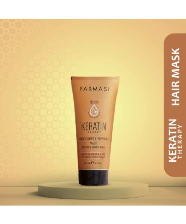 FARMASi Professional Keratin Therapy Hair Mask - Repair & Restore for Dry, Damaged, Color-Treated Hair - 6.7 fl. oz / 200 ml - Buy Online on GoSupps.com