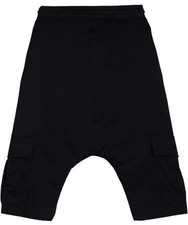 Men's Black Drop Crotch Hippie Shorts - XX-Large | Elastic Drawstring Harem Pants for Yoga Genie Boho Style - Buy Online on GoSupps.com
