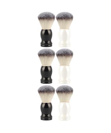 Minkissy 6 STK Manual Razor brush Shaping Tools Brush Shave Men in front of shaving brush shaving brushes in hairdressing. Cleaning accessories cleaning accessories man care requirements wood handle.